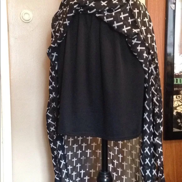 Rue 21 Cross Skirt XL EUC Goth High Low - Picture 7 of 8
